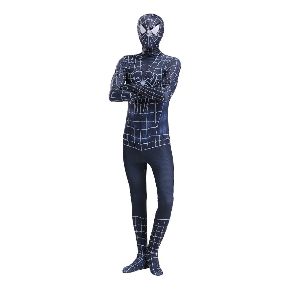 CAMS Halloween Role‑Play Bodysuit Stretchy Full Jumpsuit With Headcover Hero Themed Outfit For Cosplay Enthusiasts