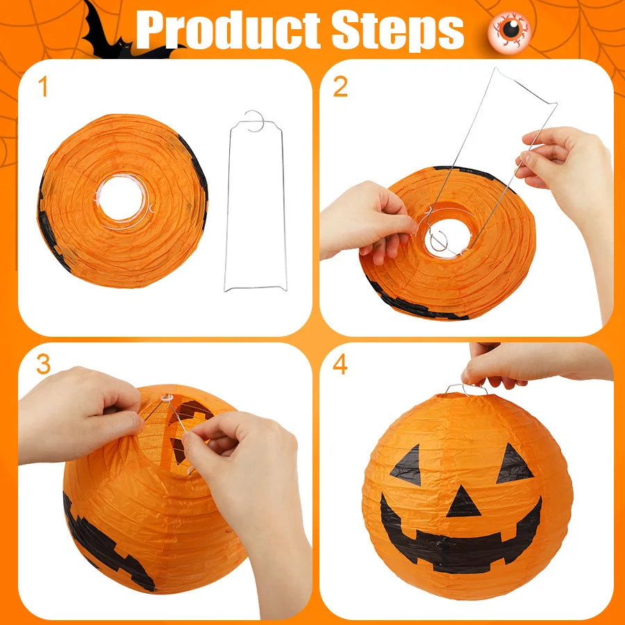 CAMS 1/6Pcs Halloween Hanging Paper Lantern