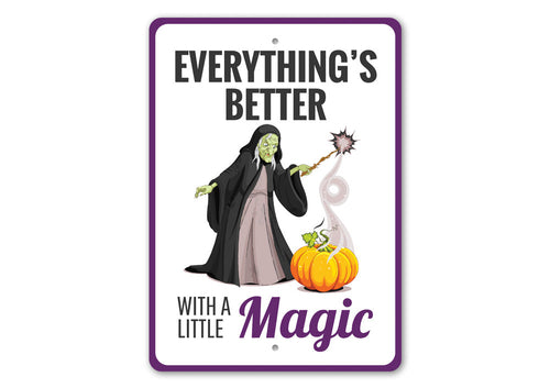 Witch and Pumpkin Sign