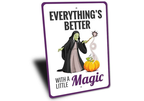 Witch and Pumpkin Sign