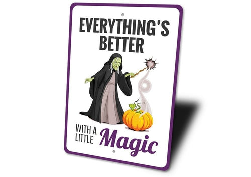 Witch and Pumpkin Sign