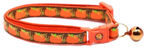 CAMS Pumpkins and Gold Breakaway Cat Collar