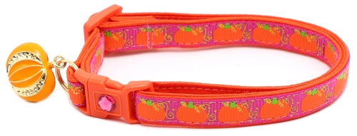 CAMS Pumpkins and Gold Breakaway Cat Collar