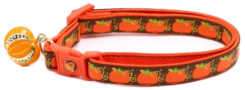 CAMS Pumpkins and Gold Breakaway Cat Collar