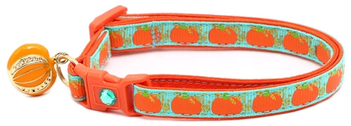 CAMS Pumpkins and Gold Breakaway Cat Collar