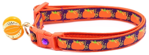 CAMS Pumpkins and Gold Breakaway Cat Collar