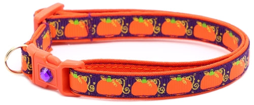 CAMS Pumpkins and Gold Breakaway Cat Collar
