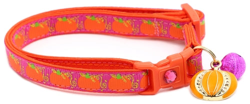 CAMS Pumpkins and Gold Breakaway Cat Collar