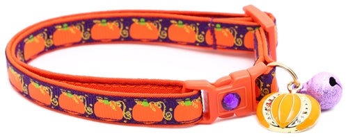 CAMS Pumpkins and Gold Breakaway Cat Collar