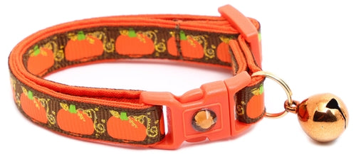 CAMS Pumpkins and Gold Breakaway Cat Collar