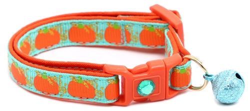 CAMS Pumpkins and Gold Breakaway Cat Collar