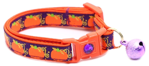 CAMS Pumpkins and Gold Breakaway Cat Collar