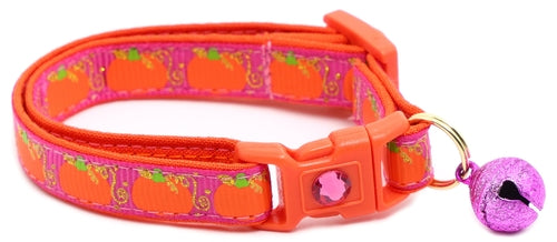 CAMS Pumpkins and Gold Breakaway Cat Collar