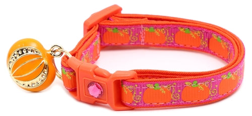 CAMS Pumpkins and Gold Breakaway Cat Collar