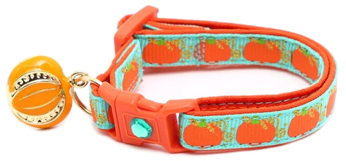 CAMS Pumpkins and Gold Breakaway Cat Collar
