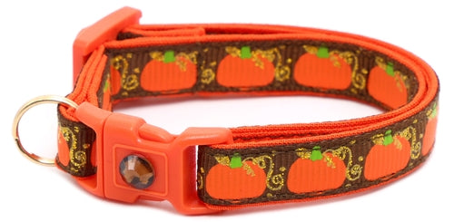 CAMS Pumpkins and Gold Breakaway Cat Collar