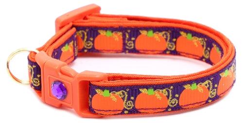 CAMS Pumpkins and Gold Breakaway Cat Collar