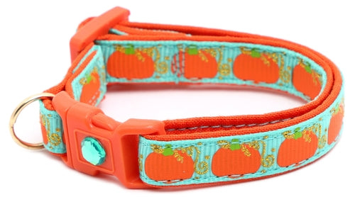 CAMS Pumpkins and Gold Breakaway Cat Collar