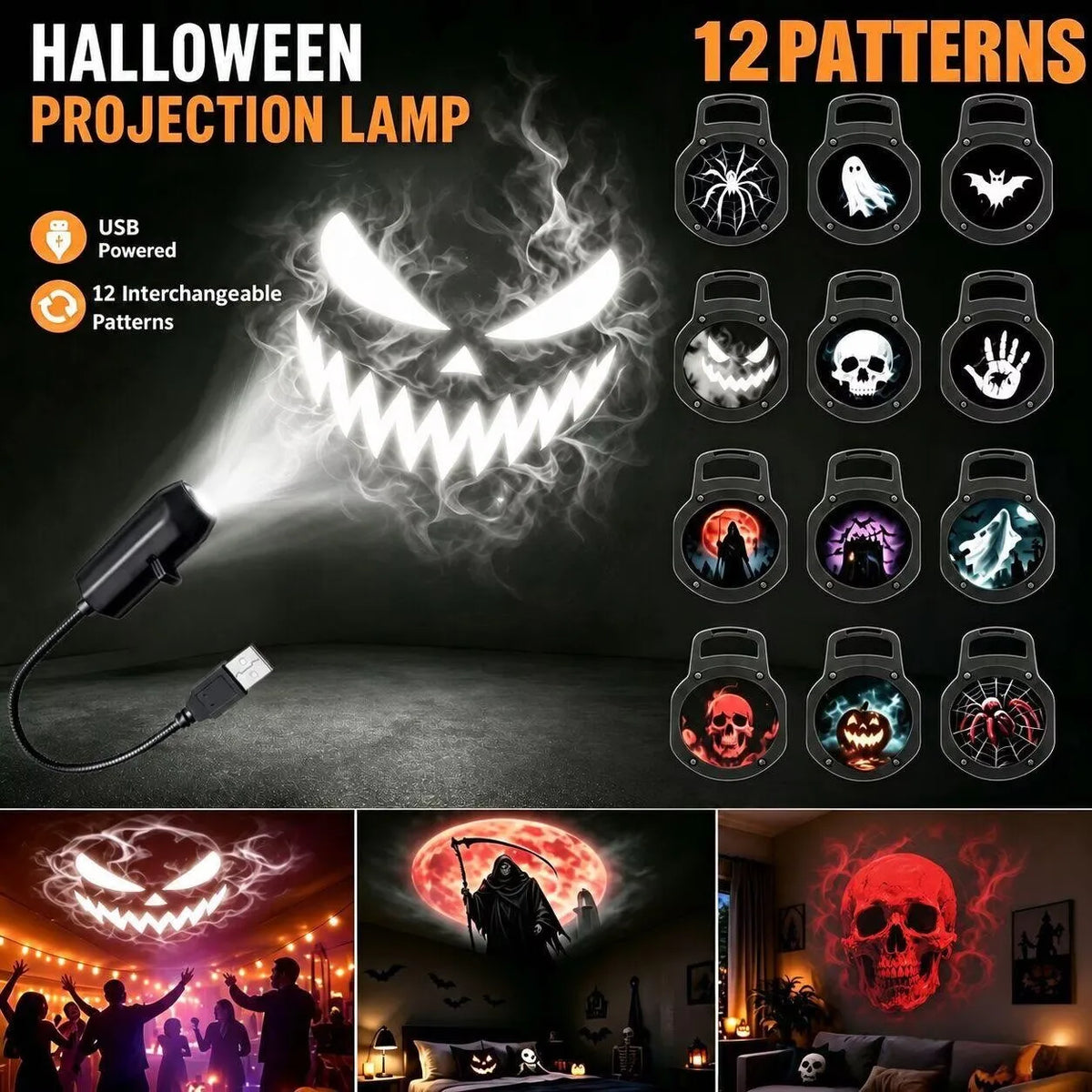 CAMS Halloween Ghost & Skull Projector Light