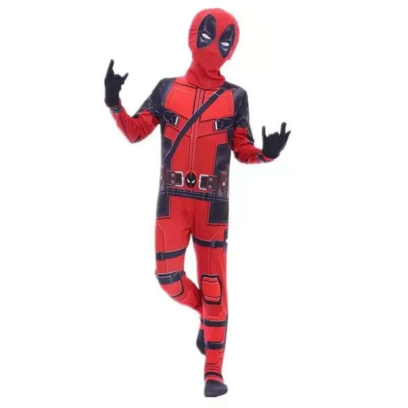 CAMS Halloween Role‑Play Bodysuit Stretchy Full Jumpsuit With Headcover Hero Themed Outfit For Cosplay Enthusiasts