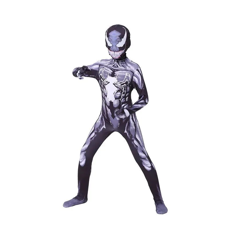 CAMS Halloween Role‑Play Bodysuit Stretchy Full Jumpsuit With Headcover Hero Themed Outfit For Cosplay Enthusiasts