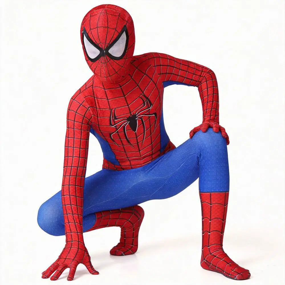 CAMS Halloween Role‑Play Bodysuit Stretchy Full Jumpsuit With Headcover Hero Themed Outfit For Cosplay Enthusiasts