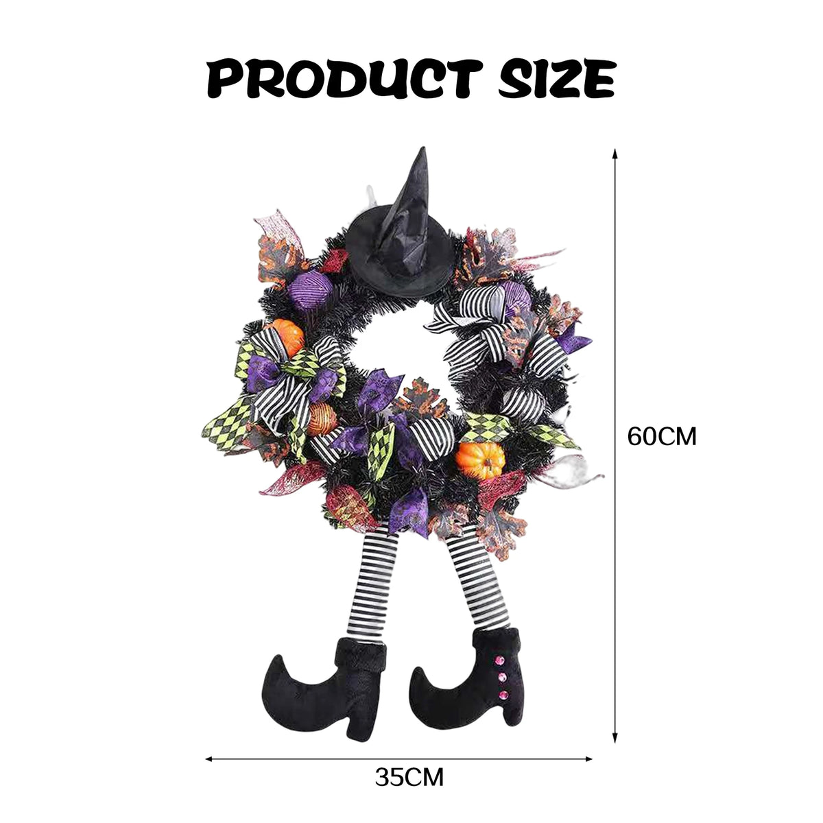 CAMS Halloween Wreath Long Legged Wicked Witch Decor