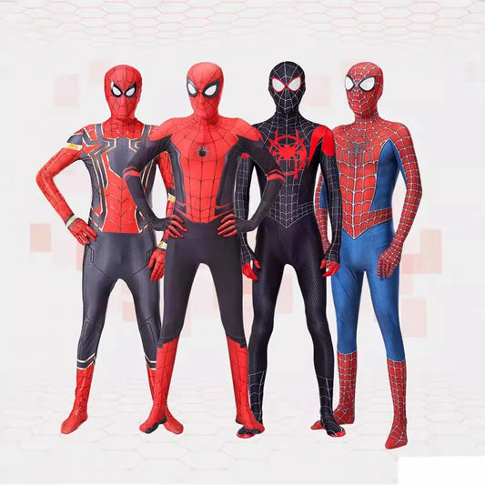 CAMS Halloween Role‑Play Bodysuit Stretchy Full Jumpsuit With Headcover Hero Themed Outfit For Cosplay Enthusiasts