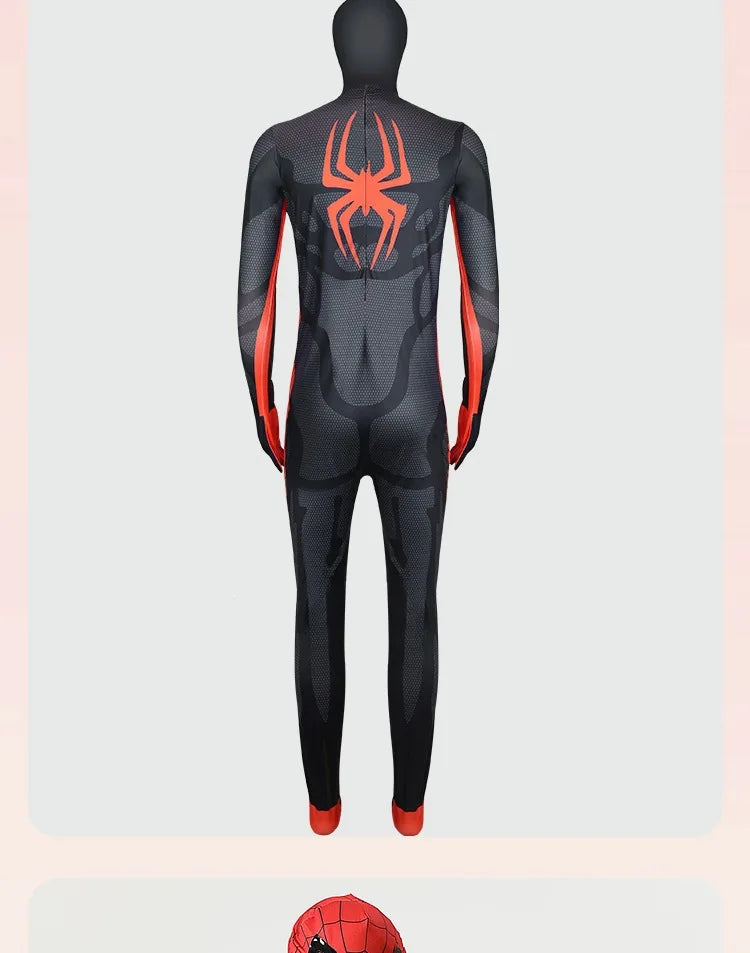 CAMS Halloween Role‑Play Bodysuit Stretchy Full Jumpsuit With Headcover Hero Themed Outfit For Cosplay Enthusiasts