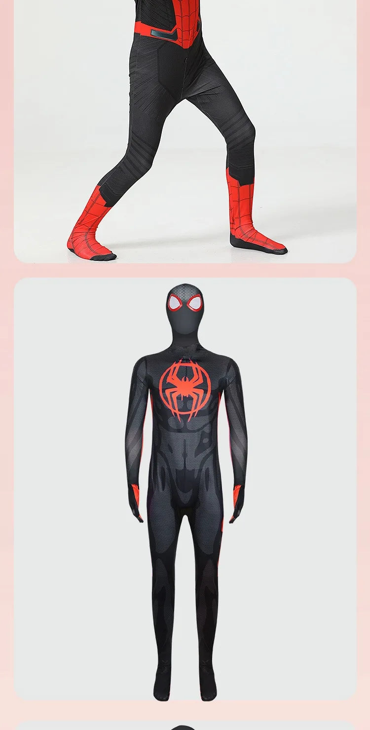 CAMS Halloween Role‑Play Bodysuit Stretchy Full Jumpsuit With Headcover Hero Themed Outfit For Cosplay Enthusiasts