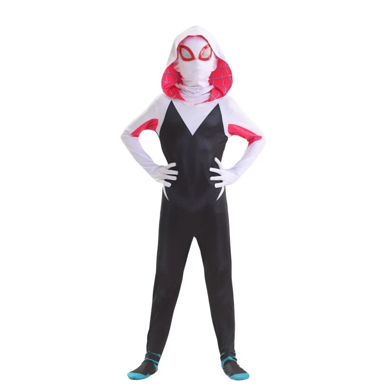CAMS Miles Morales Full Zentai Cosplay Suit Spider Theme Outfit Halloween Party Costume Collectible Holiday Gift For Cos Fans